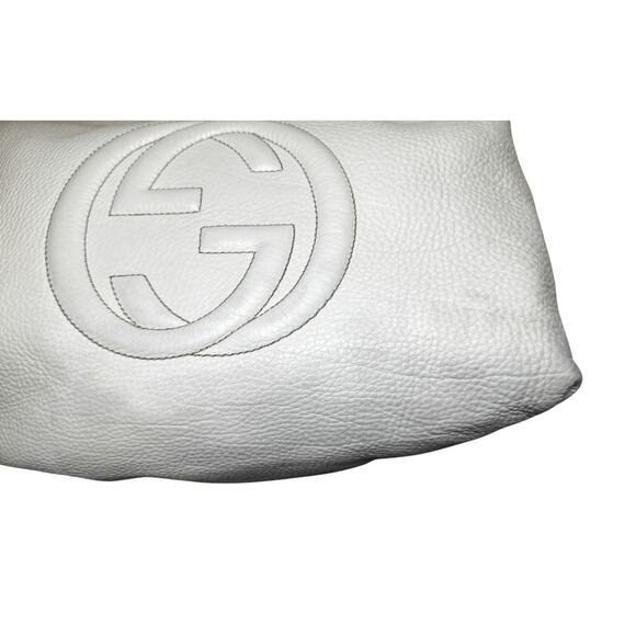 GUCCI 282304 Neutral Ivory Soho Cellarius Leather Large Hobo Shoulder Bag - Picture 12 of 13